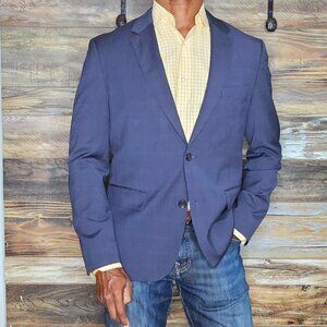 Hugo Boss Reda Woven in Italy Navy 100% Wool Dual Vent Stitched Lapel 40S